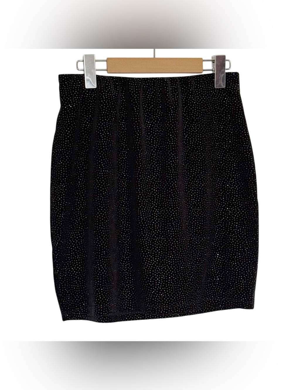 NWT Vera Moda Black Velvet Pencil Skirt with Sparkle